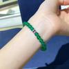 Elegant Green Chalcedony Agate Beaded Bracelet - 6mm & 10mm Beads, New Chinese National Style