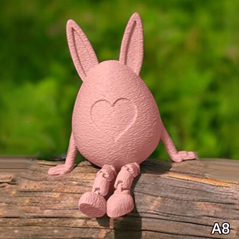 

3D Easter Rabbit Egg Model With Movable Joints Egg Ornament Articulated Egg Statue Home Office Decor Easter Decor Perfect Gift