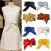 Solid Color Women's Waist Belt Long Ribbon Fashionable Leather Wide Waistband Elegant Bowknot Beautiful Design Decorative Girdle
