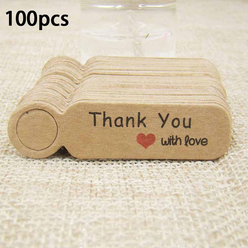 100Pcs/Lot Price Tags Kraft Paper Lables For Diy Jewelry Retail Price Tags Handmade Clothes Size Tags Store Hang Lables