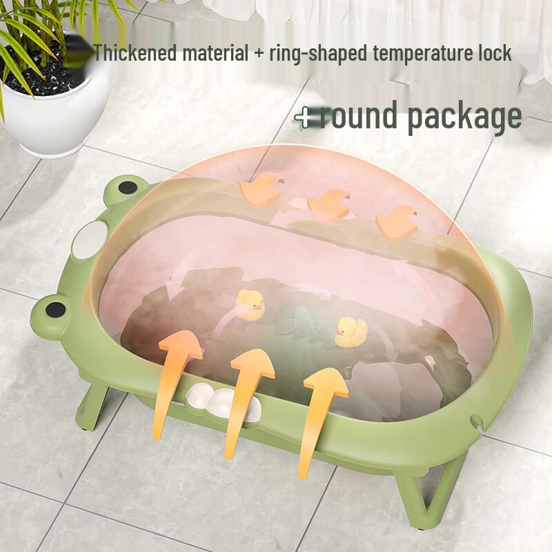 YOULETE Infant Toddler Folding Bathtub with Temperature Sensor