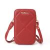 Baellerry Women's Cell Phone Bag Japanese and Korean Style Vertical Double Layer Single Shoulder Bag Fashion Zipper Crossbody Bag
