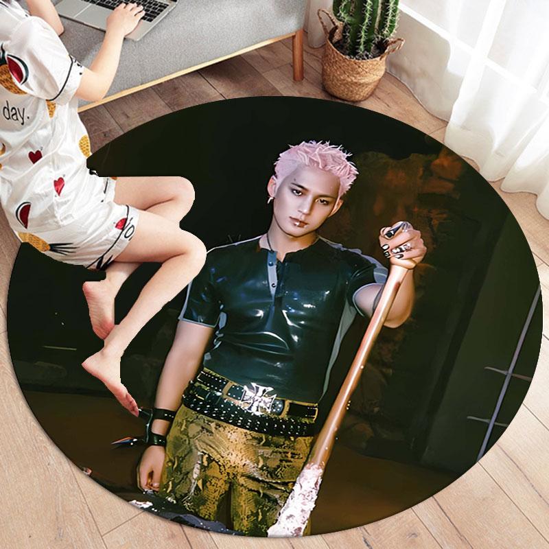 KimMingyu Round Area Rug,Carpet Rug for Living Room Bedroom Sofa Playroom Decor,Non-slip Floor Mat