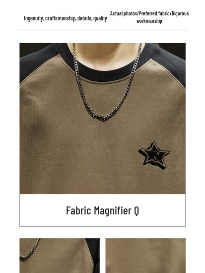 Men's 330g Heavyweight Color Block Sweatshirt Jacket, Plus Size Casual Autumn/Winter Style