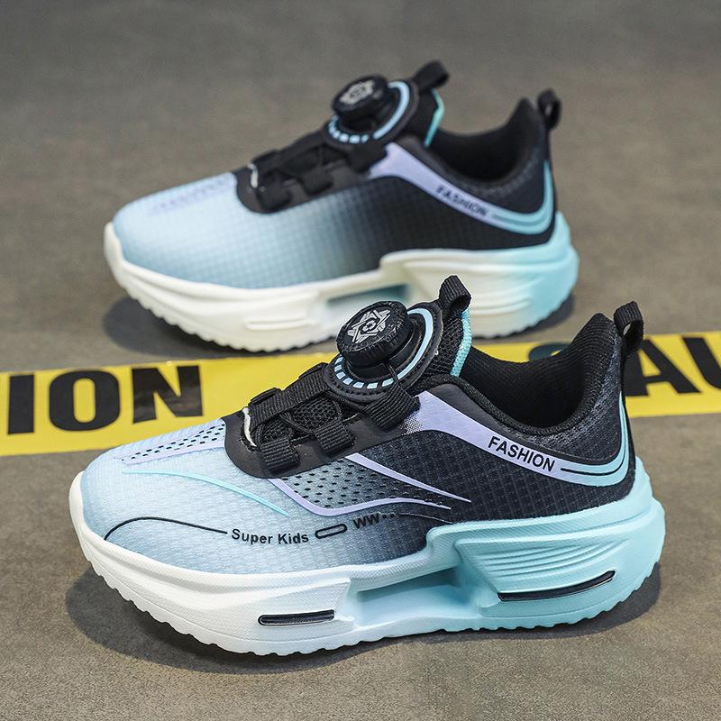 Zapatillas de Running Ligeras con Hebilla Giratoria para Niños - Antideslizantes, Cómodas, Transpirables, Zapatillas Deportivas de Exterior para Niños y Niñas