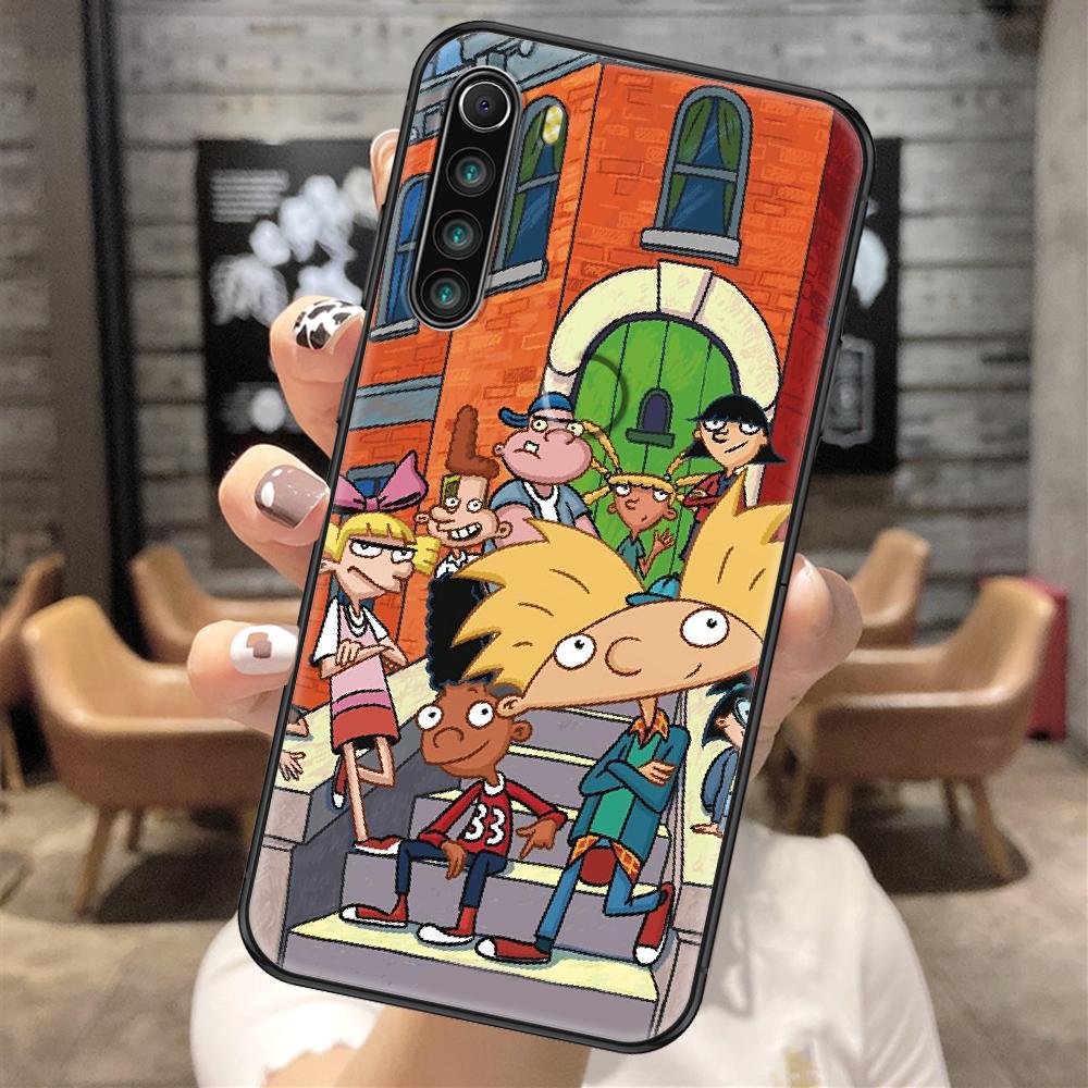 Cartoon Hey Arnold Phone Case For Xiaomi Redmi Note 7 8 9 10 7A 8T 9A 9T 9S 10S Pro black luxury funda soft cover tpu Etui