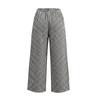 Women's Plaid Wide Leg Pants with Elastic Waist and Pockets for Casual Loose Fit
