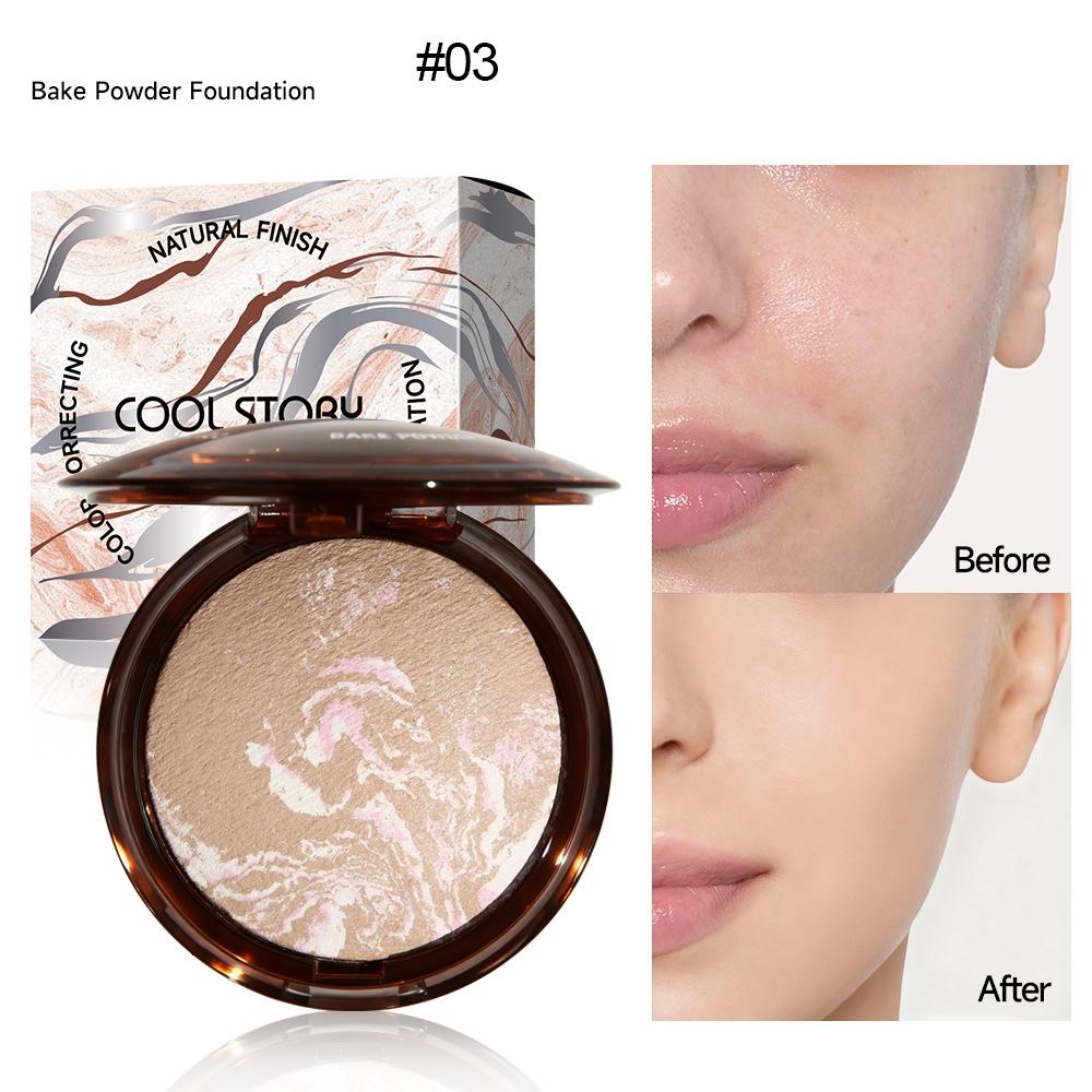 Marmor-Finish-Puder - Fixierpuder mit Öl-Kontrolle & Schimmer-Highlighter für Face Contouring, Natürlich Matt & Glow