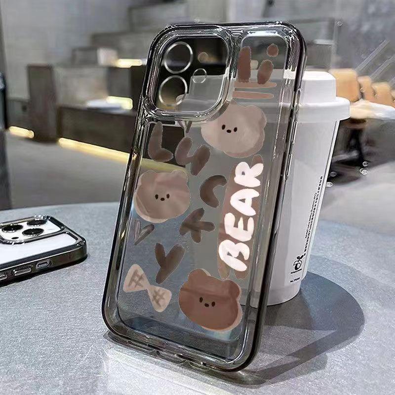 Cute Bear Head Phone Case for Apple 17PROMAX, 16PRO, 15/13/14/12/11 with Precise Cutouts