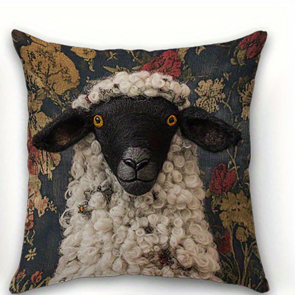 1/4pcs Sheep Patterned Pillowcases Sofa cushion cover home bedroom room decoration