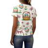Women's Fashionable Casual Short-Sleeved Raglan Sleeve Easter Print T-Shirt Top