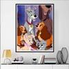 Disney Cartoon Diamond Painting Lady and The Tramp  Warm Family 5D DIY Art Cross Stitch Kit Mosaic Embroidery Home Decor Gift