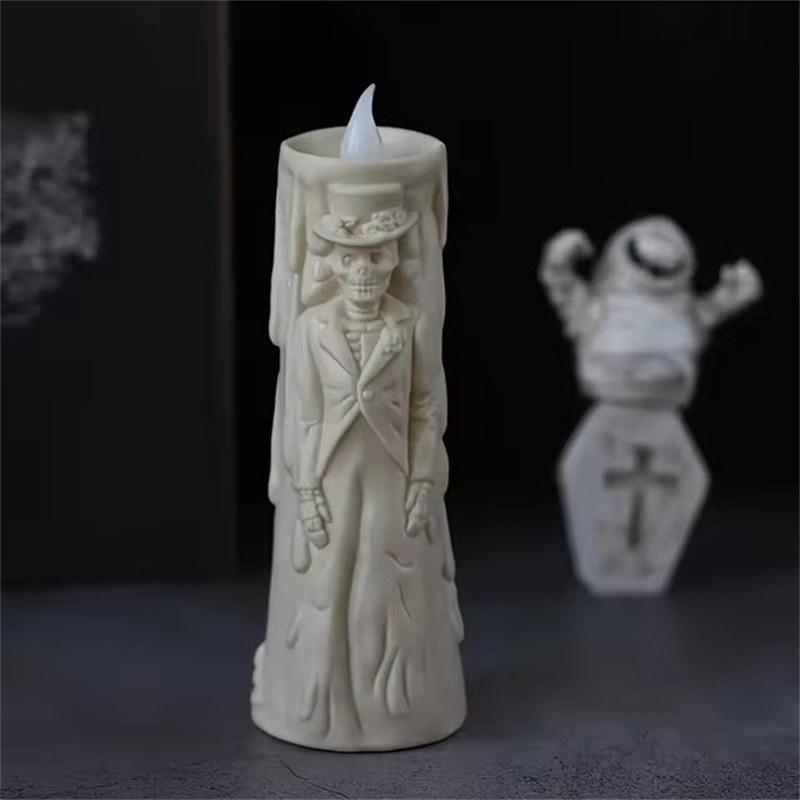 

Хэллоуин Скелет Лампа Светодиодная Светящаяся Свеча Ужас Украшения Реквизит Призрак Жених Невеста Пара Лампа Украшение Хэллоуин Декор