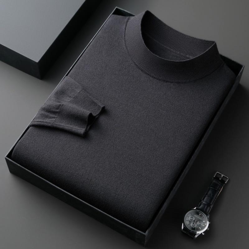Men S Casual Loose Half Turtleneck Long Sleeve Knit Sweater For Spring Autumn