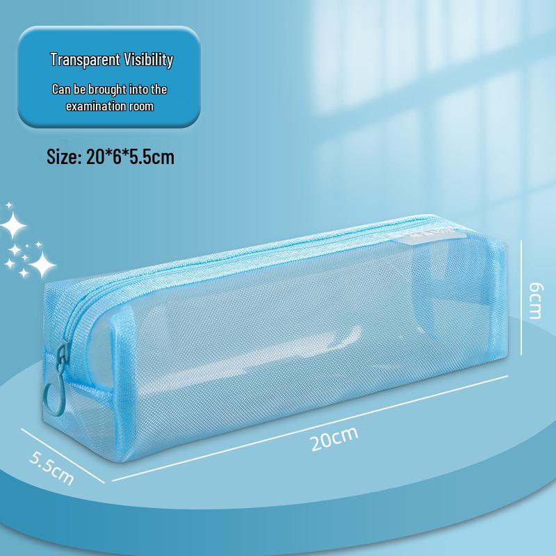 Baiyi Large Capacity Transparent Mesh Pencil Case for Exams - High Appearance for Students