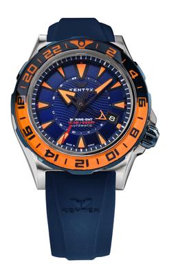 Zegarek MARINE GMT Mechaniczny Automatyczny Naciąg Limitowany do 88 sztuk Niebieski [KENTEX] S820X-06 Męski