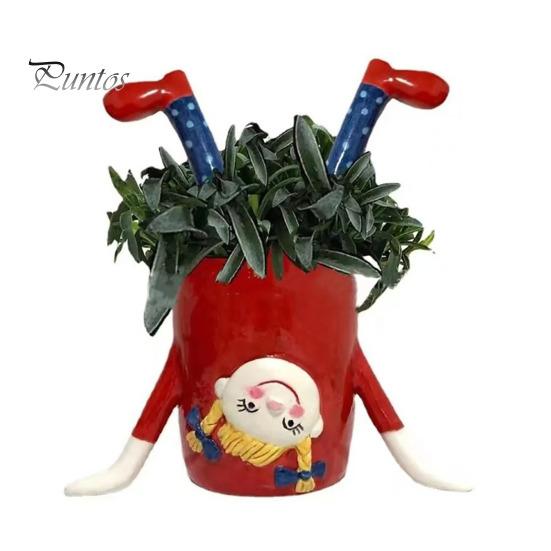 

Девушка-подставка для рук горшок для растений смоляной перевернутый цветочный горшок для девочек комнатный уличный кактус суккулентные растения контейнер для дома балкон садовое украшение красный