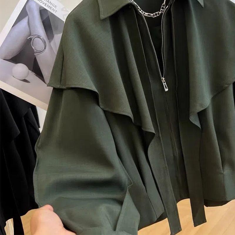 Spring Autumn Casual Short Coat Women's Korean Loose Long-Sleeved Windbreaker Female Outwear Tops