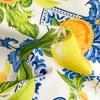 Fresh Lemon Print Suspender Skirt Retro Blue-green Embellishment, Waist-exposed Design Outlines Graceful Figure, Summer Eye-catching