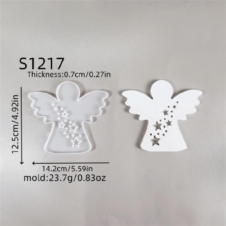 Silicone Mould Epoxy Resin Tool Angel with Heart Star Casting Molds Plasters Molds Craft Supply