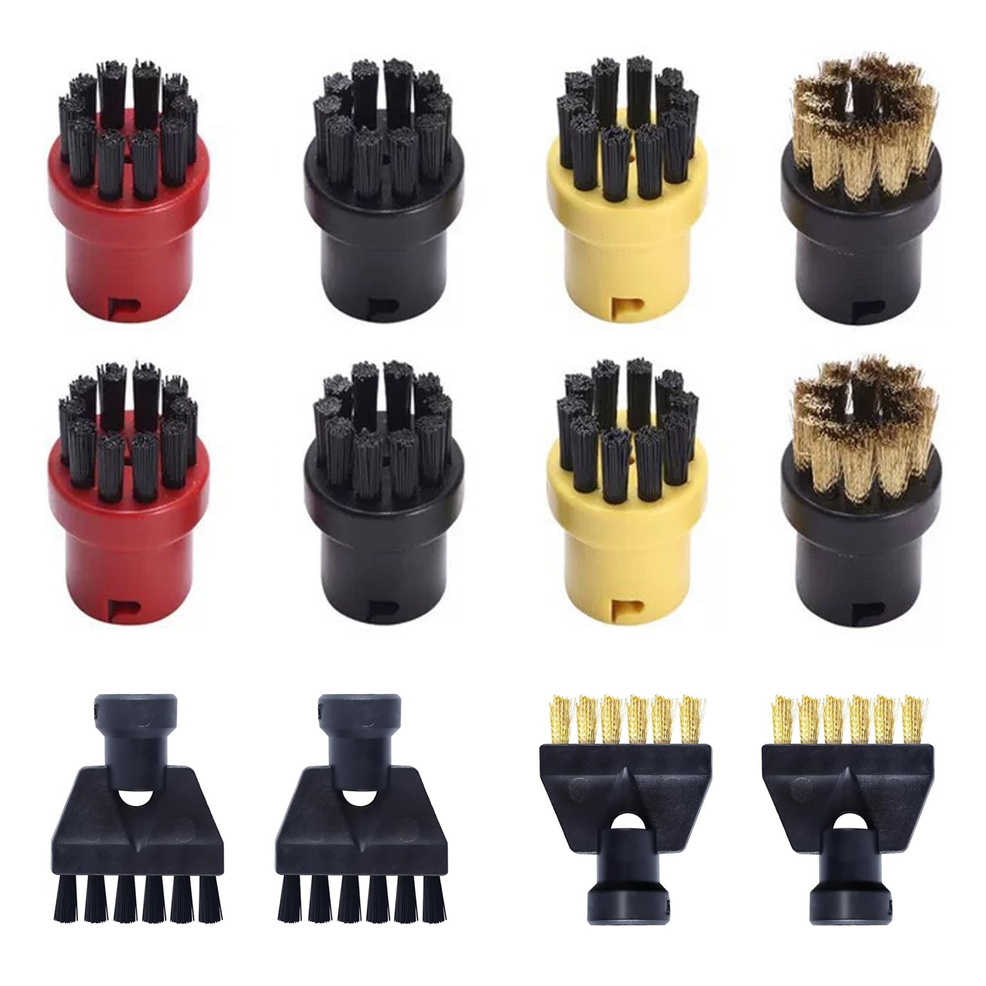 Set of 12 Round Brush Set, Round Brush, Replacement Parts, Steam Cleaner Accessories for Kärcher, Compatible with Kärcher SC1 SC2 CTK10 SC3 SC4 SC5