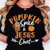 Pumpkin Spice and Jesus Christ T Shirts Streetwear Short Sleeve Graphic Unisex Women Stylish Harajuku Unisex Tops