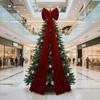 6.6 Ft Extra Large Christmas Bow Seasonal Decorations Big Tree Topper Velvet Bow Rustic Christmas Decor For Home Wall Stairs