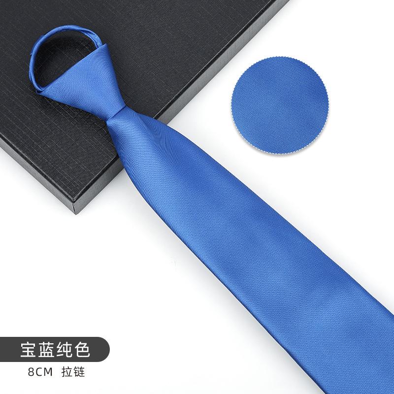 Business Blue Formal Tie Zipper Groom Wedding Korean Version Narrow Lazy Without Striped Bow Tie Plaid