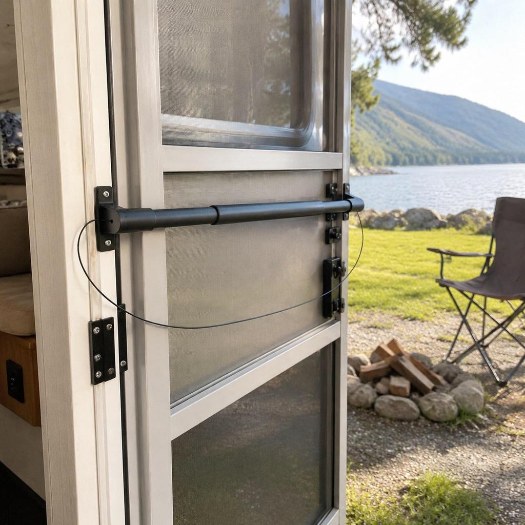 RV Screen Door Closer Automatic Closing Device Hardware Retractable Handle for Travel