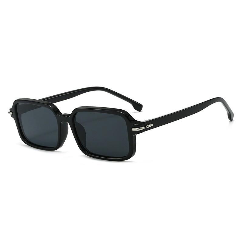 Classic Black Frame Square Sunglasses With Uv Protection For Casual And Night Out
