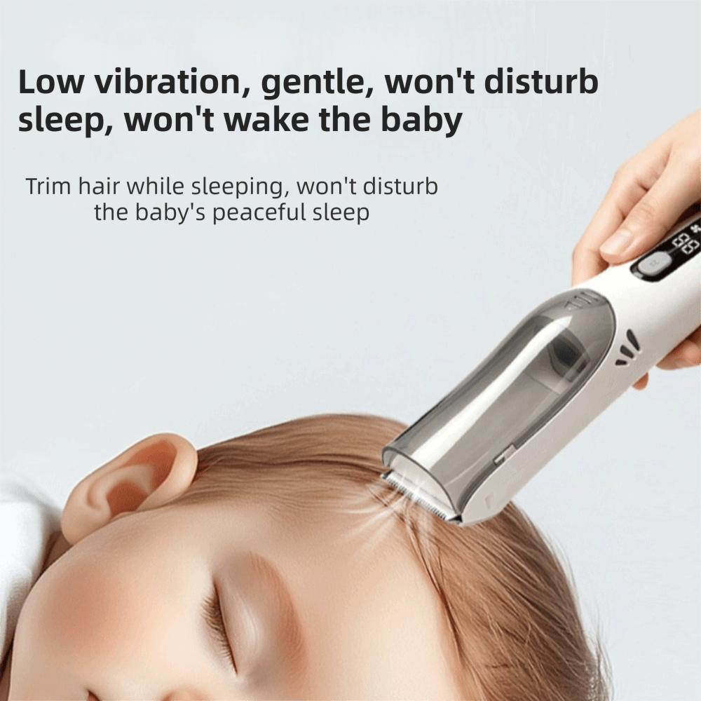 Waterproof Quiet Professional Hair Trimmer LCD Screen Automatic Suction Haircut Kit Newborn