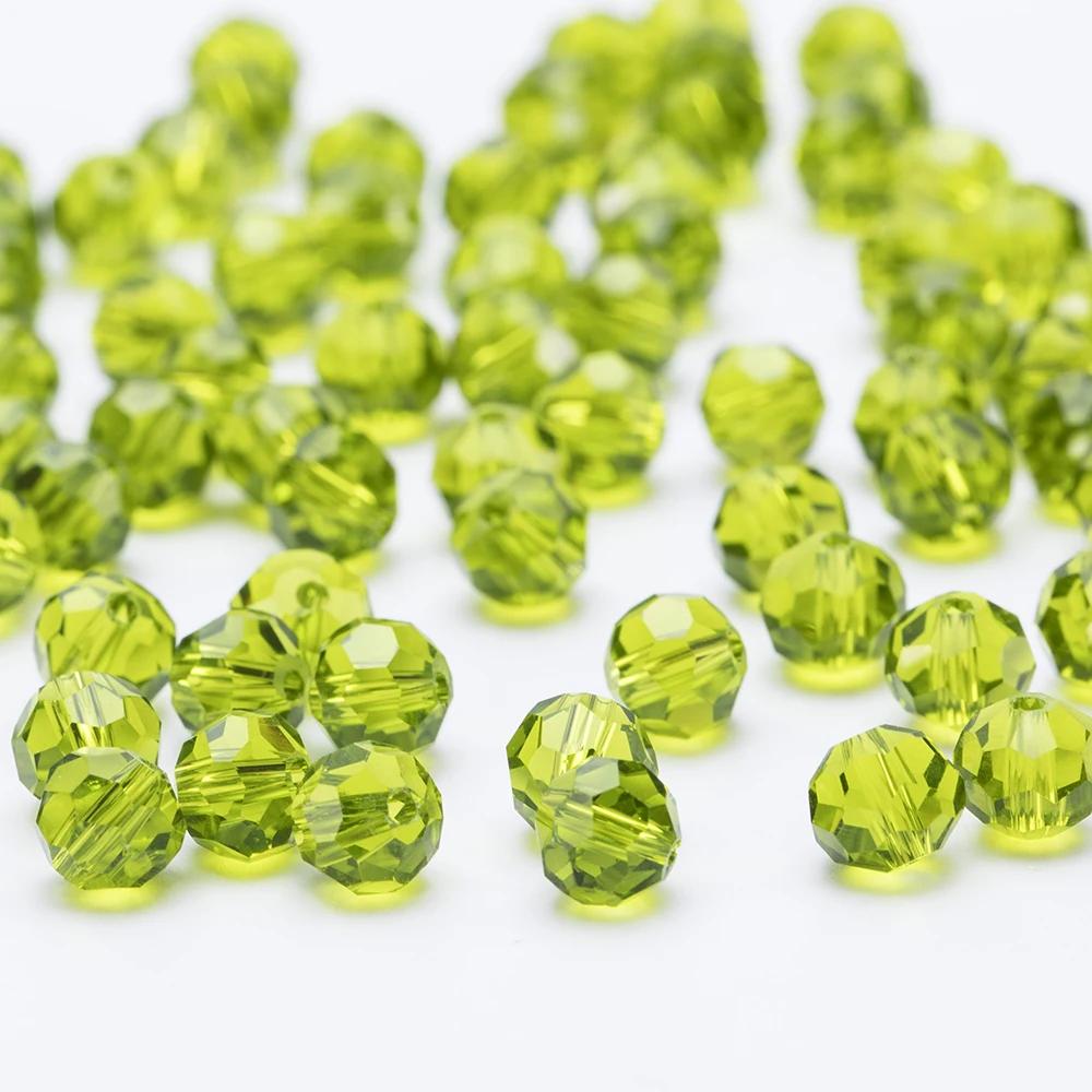 3 4 6 8mm AB color Round Crystal Beads Faceted Transparent Glass Bead Loose Spacer Bead for Jewerly Making DIY Bracelet Necklace