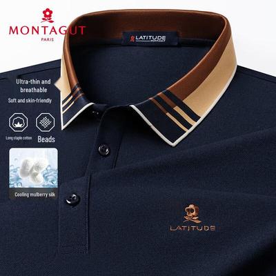 Montagut Men's Summer Breathable Silk Blend Polo Shirt