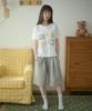 AMBLER Meow Bear Applique Embroidery Short Sleeve T-Shirt As1309 (White)