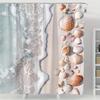 1pcs Exquisite Beach Shell Shower Curtain, Polyester with Hook, Woven Fashion Bathroom Decor for All Seasons, Shower Curtain