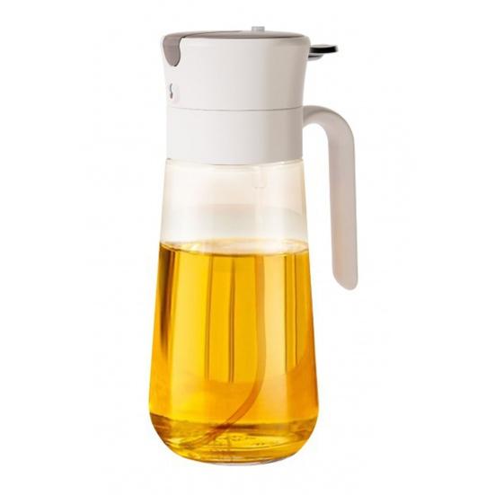 

Бутылка-распылитель для оливкового масла 2 в 1, дозатор масла для кухни, автоматическая откидная крышка, спрей, пищевое стекло, не содержит BPA, бутылка для масла для кухни 550ML