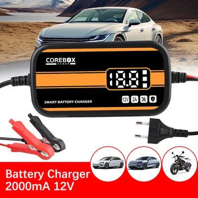 Charger Accessories Intelligent Car Motorcycle Battery Charger 12V 2A Automatic with LCD Display Lead Acid AGM Gel Charger for Car/RV/ATV/Boat