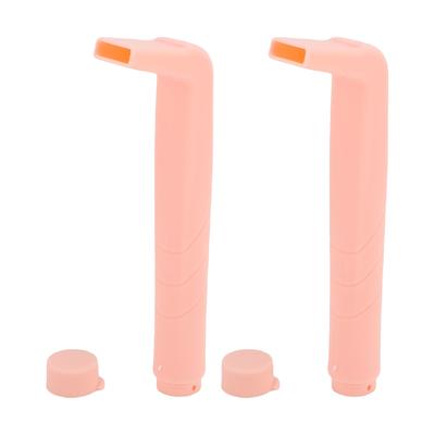 2 Pcs Hiccup Straw Small Hole Flat Mouth Reusable Stop Hiccups Straw for Adults Kids Dusty Pink