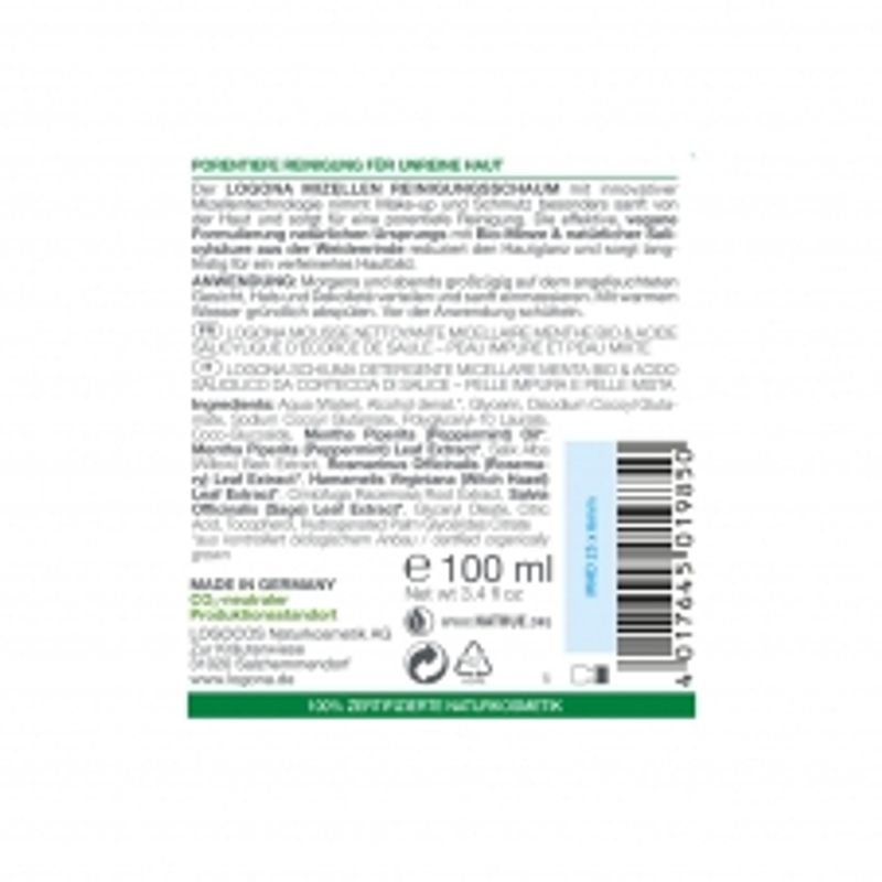 Logona Mint & Hamamelis Cleansing Foam 100ml