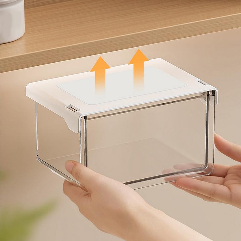 Průhledný kosmetický úložný box pro uložení toaletních potřeb, odličovacích tamponků, rtěnek, vatových tyčinek a koupelnových potřeb