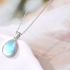 Aquamarine Moonstone Mermaid Tears Necklace Women's Fashion Small Fresh Clavicle Chain Water Drop Pendant with Accessories