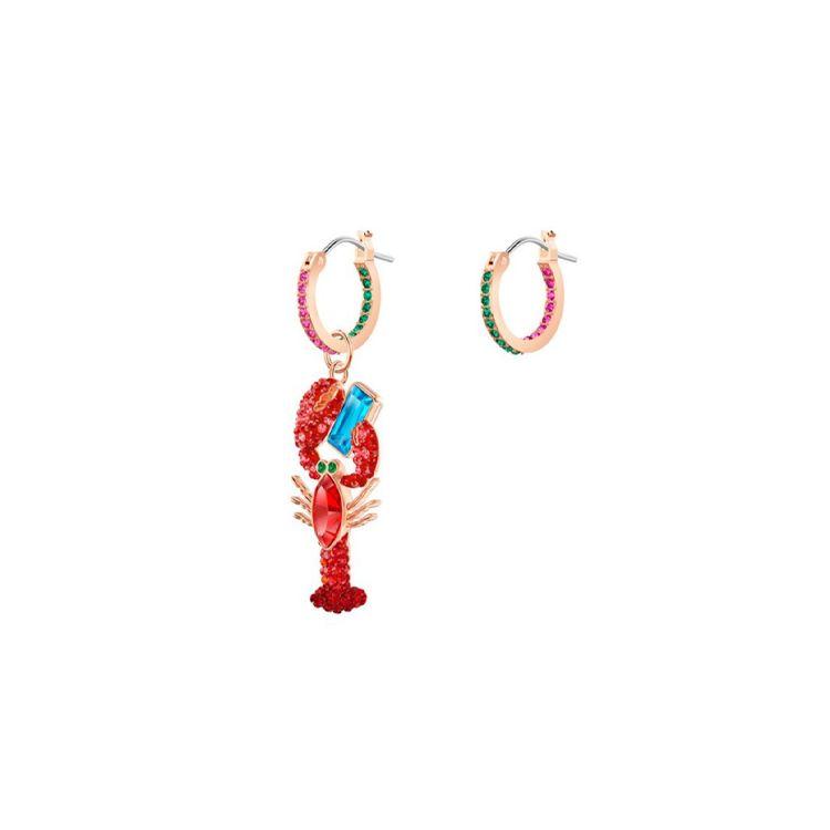 Swarovski Ocean Lobster Asymmetrical Red Lobster Pierced Earrings Women earrings multicolor 5452555 Multicolor,F