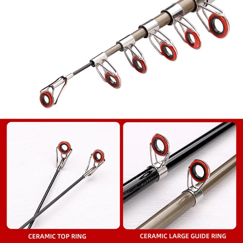 LEOFISHING Nytt fiskespörulle Combo Portable Mini 1,3/1,6/1,8M Litet och bärbart fiskespö och 17+1BB Baitcasting Reel Set Fiskeverktyg