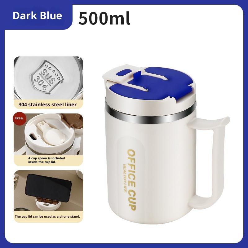 Cold Water Drinks Tumbler Tea Milk Cup 304 Stainless Steel Coffee Mug With Spoon Double Wall Thermal Stainless Steel