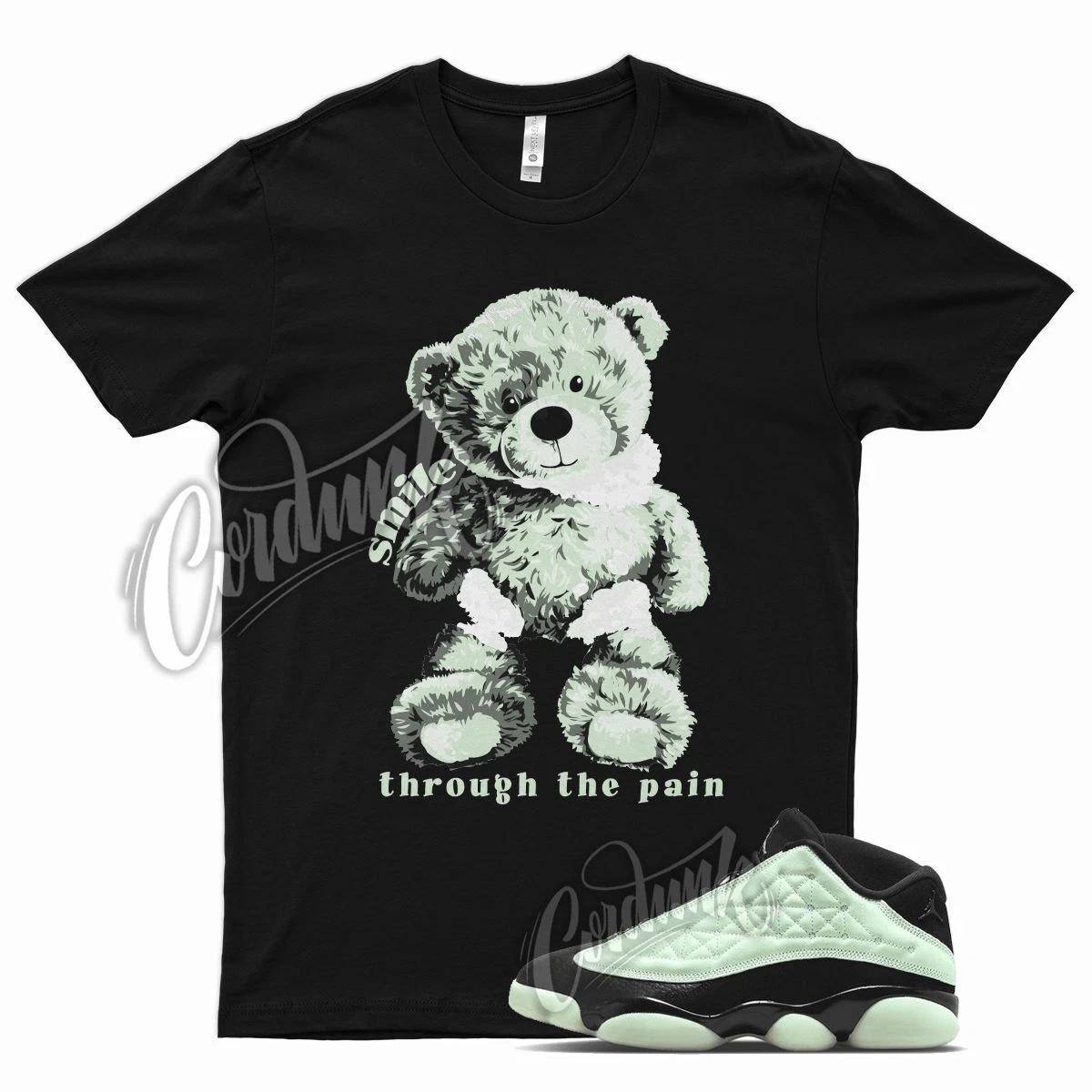 Black SMILE T Shirt for Air J1 13 Low Singles Day Barely Green 1 4XL
