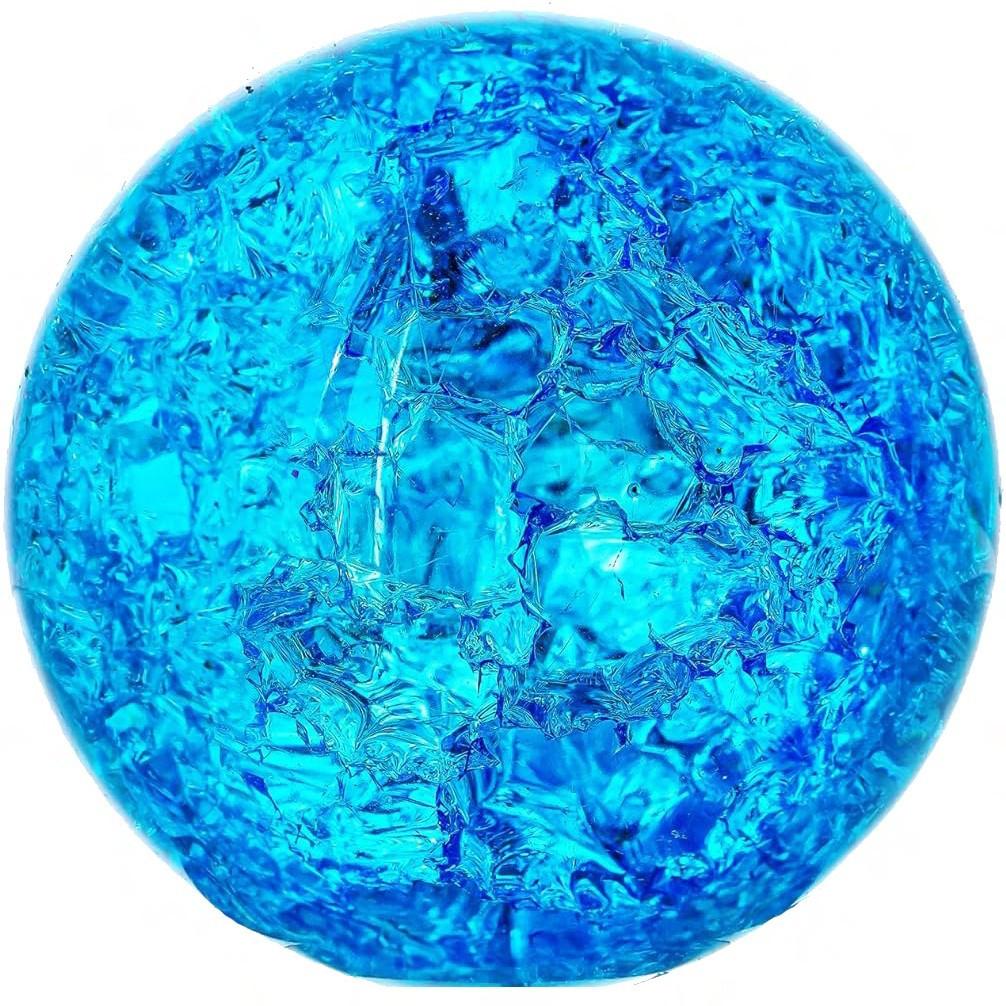 Colorful Glass Crystal Crackle Ball for Home Decoration Polished Crystal Craft Ornaments Natural Crystal Crackle Luminous Sphere One Size