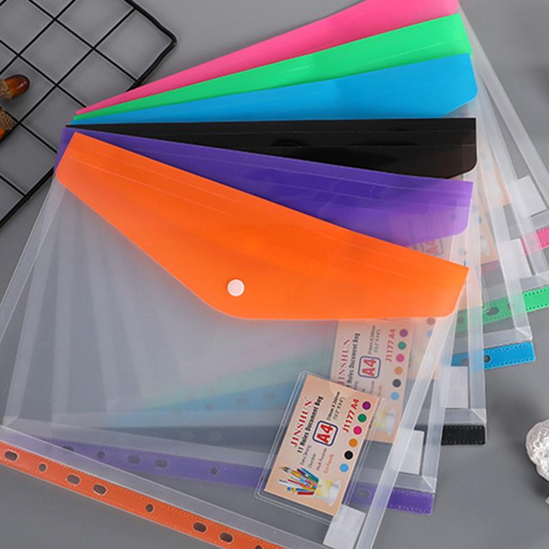 12pcs Expandable Binder Pocket A4 Clear Plastic Envelopes 11-hole Binder Document Contract Bag Clip