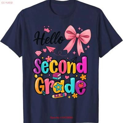 Hello Second Grade Preppy Back To School Boy Girl TeacherT T Shirt Vintage Washed Top For Everyday Wear Streetwear Stylish