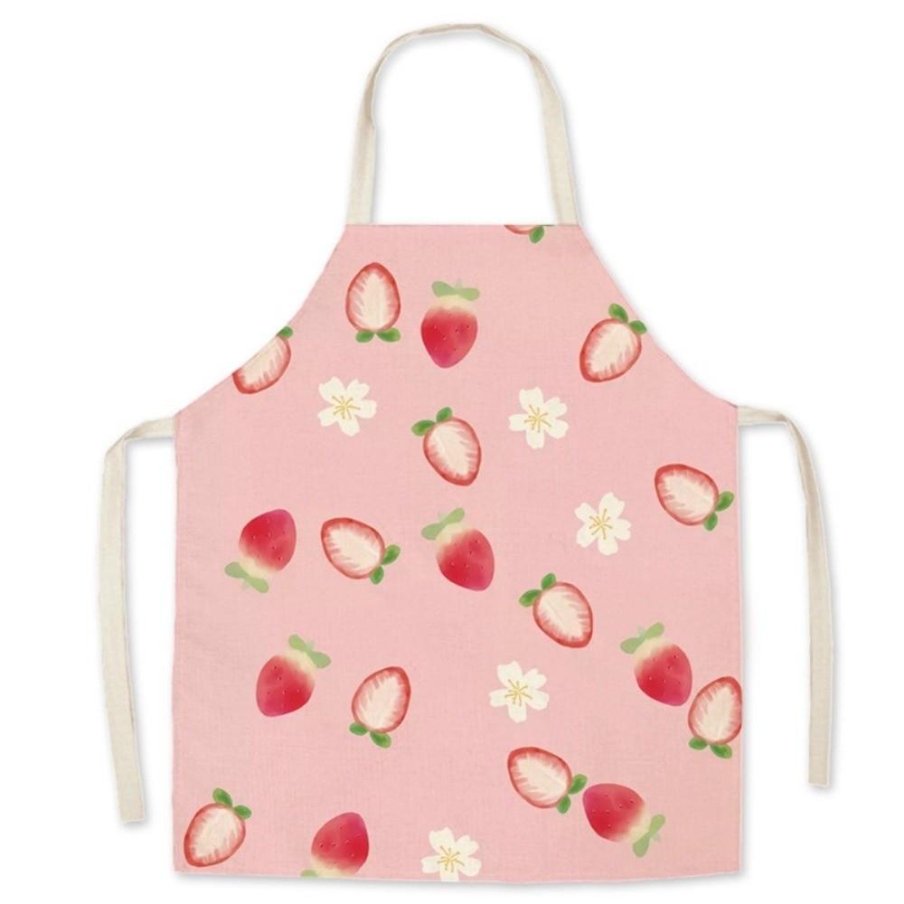 Strawberry Peach Children Apron Fruit Pattern Household Apron New Halter Neck Apron Home Use