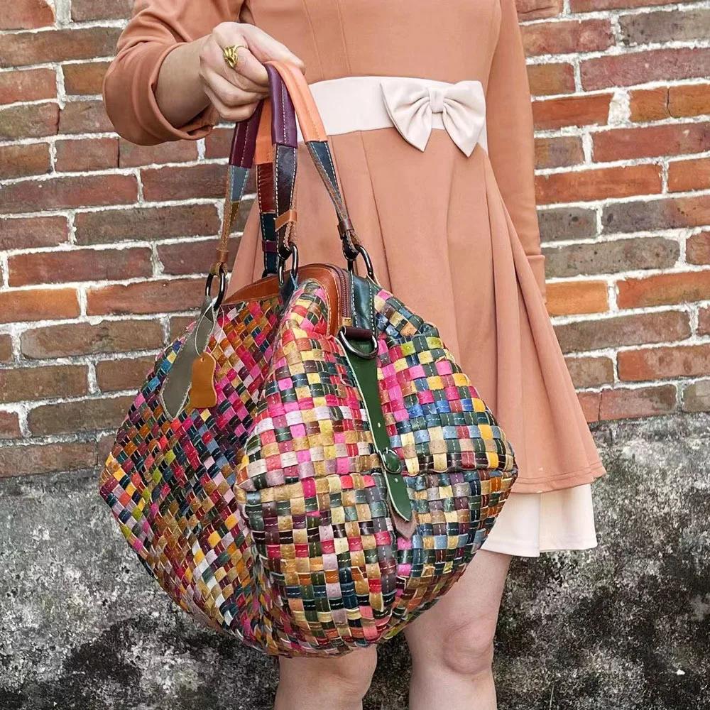 Fashion Genuine Leather Underarm Handbags Casual Women Girl Real Cowhide Shopping Tote Multicolor Designer Female Shoulder Bag